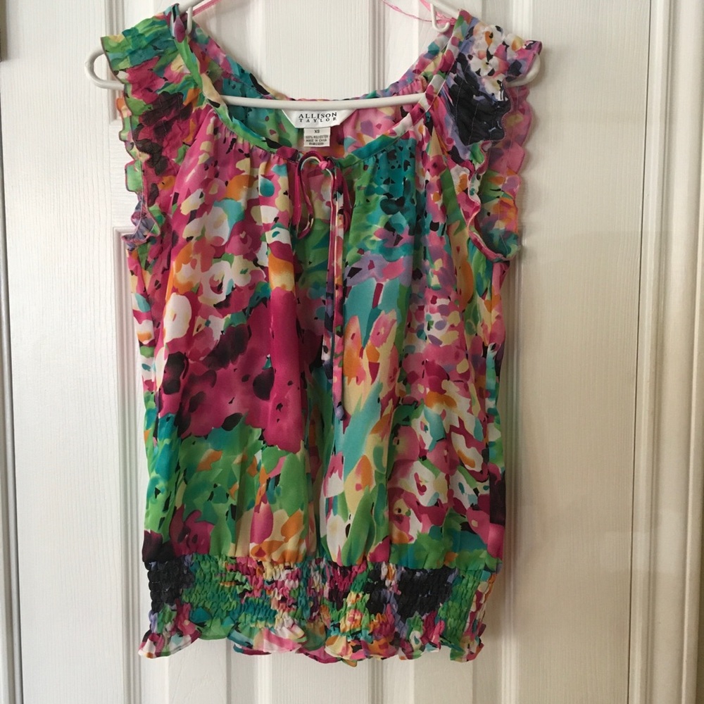 Allison Taylor multi colored sleeveless top, XS